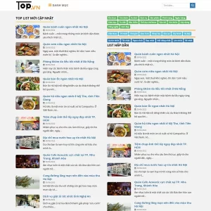 Theme WordPress đánh giá giống TopList